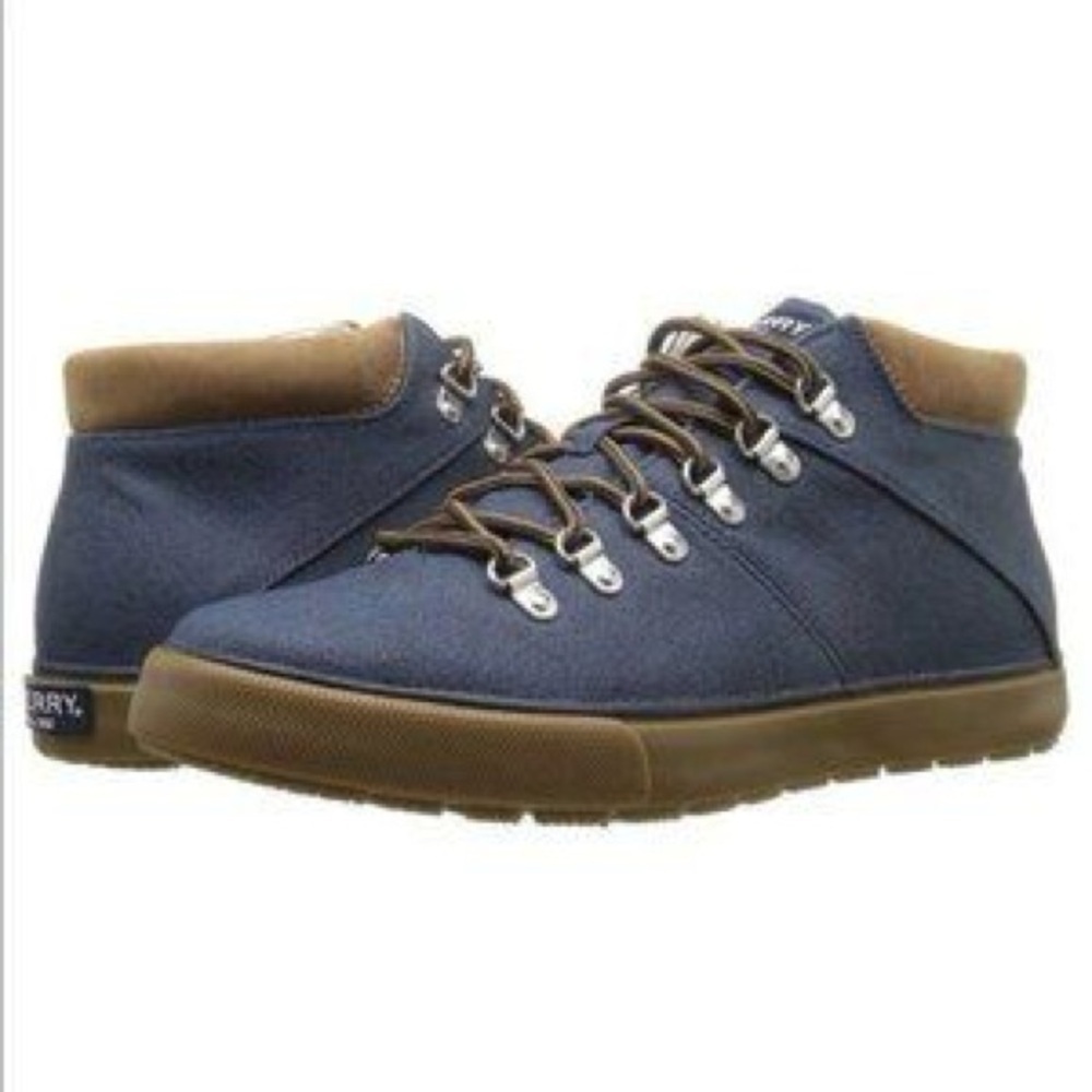 Sperry Blue Canvas/Denim Boots Men’s Size 6 Streetwear Casual Shoes Gum Sole